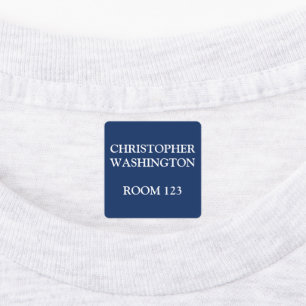 aangepast huishoudelijk blauw strijkje op kleding labels