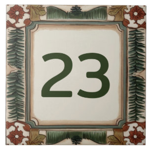 Aangepast huisnummer Tekenplaat Bos Woodland Tegeltje