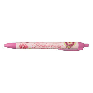 Aangepast huwelijk voor Floral roze Blauwe Inkt Pen