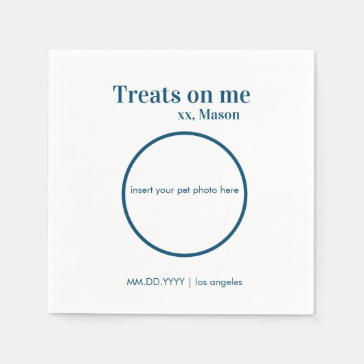 Aangepast huwelijksdienblad Napkin Dog/Cat/Pet Servet (Voorkant)