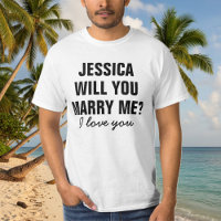 Aangepast huwelijksvoorstel shirt Wil je met me tr
