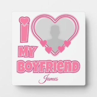 Aangepast I Love My Boyfriend – Voeg Foto & Naam t Fotoplaat