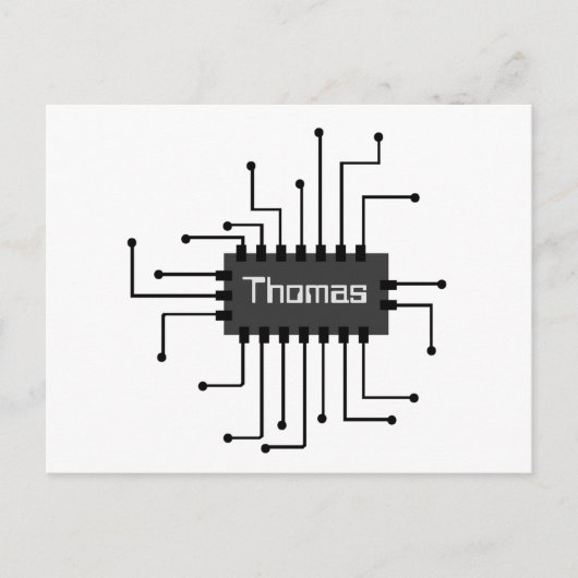 Aangepast IC-chipAfbeelding computer Briefkaart (Voorkant)