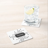 Aangepast IC-chipAfbeelding computer Vierkante Kartonnen Onderzetter (Insitu)