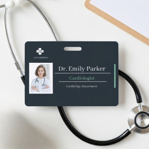 Aangepast ID-badge voor cardiologen Doktersfoto Badge