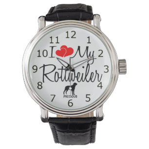 Aangepast Ik hou van mijn Rottweiler horloge