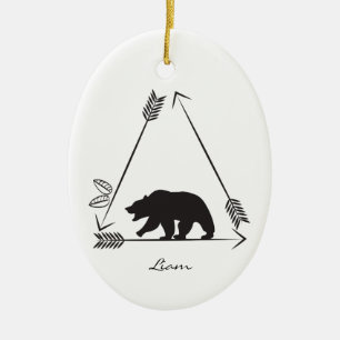 Aangepast Indiaans Beer in Arrow Christmas Keramisch Ornament