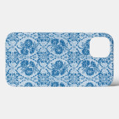 Aangepast indigoblauw bloemenpatroon Case-Mate iPhone case (Achterkant (horizontaal))
