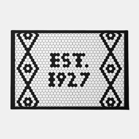 Aangepast ingesteld in 1927 Hex Tile Doormat Deurmat (Voorkant)