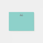 Aangepast initiaal en naamtekst blauwgroen post-it® notes (Voorkant)