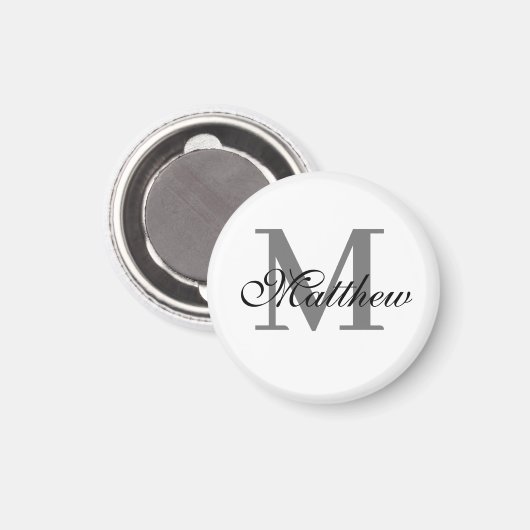 Aangepast initiaal en naamtekst magneet (Voorkant / Achterkant)