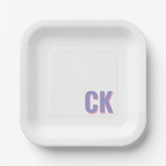 Aangepast Initiaal gerecht, gepersonaliseerde lett Papieren Bordje (Voorkant)