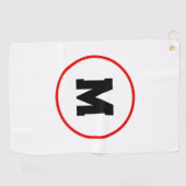 Aangepast initiaal in rode ring golfhanddoek (Horizontaal)