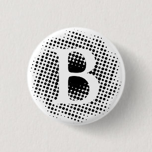 Aangepast initiaal Letter Ronde Button 3,2 Cm