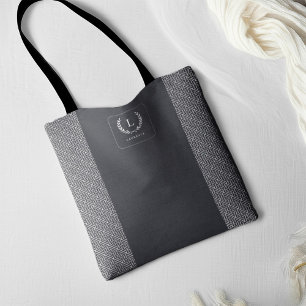Aangepast Initiaal Monogram Grieks Key Laurel Kran Draagtas