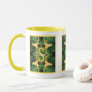 Aangepast initiaal monogram naam Wilde Lelie Kunst Mok