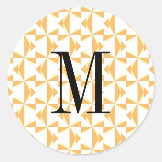 Aangepast Initiaal Pumpkin Pinwheels Ronde Sticker (Voorkant)
