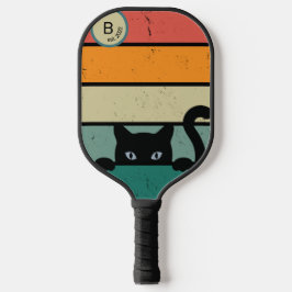 Aangepast Initiaal Retro Black Cat Pickleball Paddle