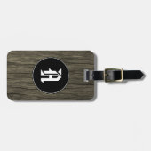 Aangepast Initiaal + Rustig houtslankpatroon Bagagelabel (Voorkant horizontaal)