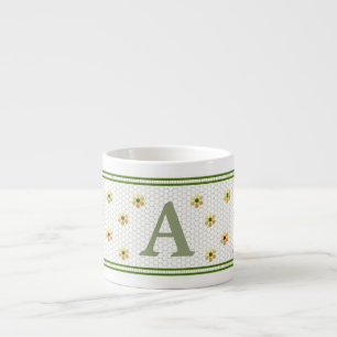 Aangepast Initiaal   Stijlvolle gouden Daisy Honin Espresso Kop