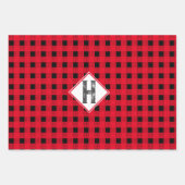 Aangepast initiaal voor rode en zwarte buffelpleis inpakpapier vel (Voorkant)