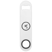 Aangepast initiaal zwart-wit speed flessenopener (Voorkant)