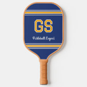 Aangepast Initialen Naam Initiaal Retro Marine Gee Pickleball Paddle (Voorkant)