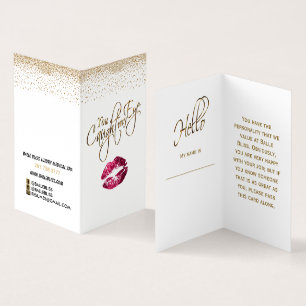 Aangepast - Instructies voor hot-roze en Gold Lip Visitekaartjes