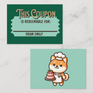 Aangepast Inwisselbaar Ticket Cadeau Shiba Taart C Notitiekaartje