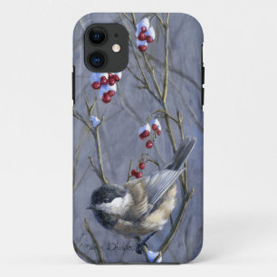 Aangepast iPhone 5/5s Chickadee Bird Art Hoesje