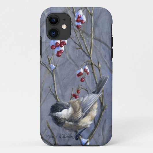 Aangepast iPhone 5/5s Chickadee Bird Art Hoesje (Achterkant)