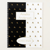 Aangepast jaar 2019 2020 zwart-wit goudmonogram A Planner (Voorkant)