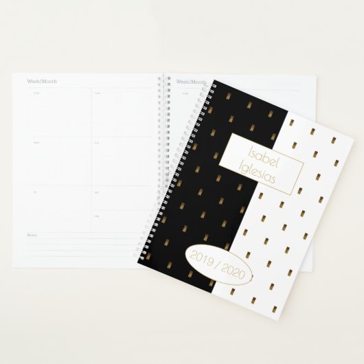 Aangepast jaar 2019 2020 zwart-wit goudmonogram I Planner (Display)