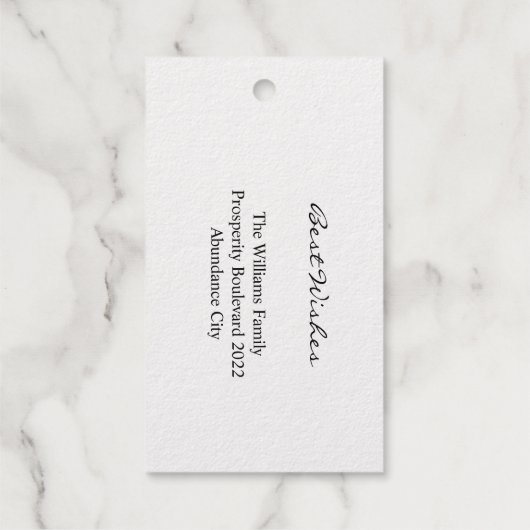 Aangepast jaar 2022 Moderne typografie elegant Cadeaulabels (Achterkant)