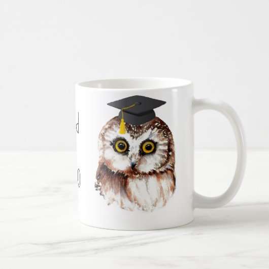 Aangepast jaar Afstuderen Fun Wise Owl Koffiemok (Rechts)