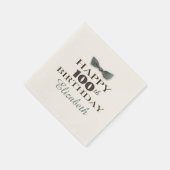 Aangepast jaar | Antiek Happy Birthday Brown/Slate Servetten (Hoek)