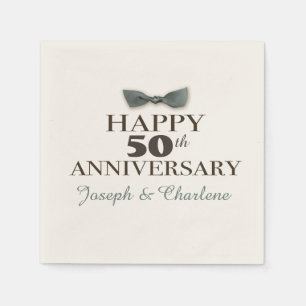 Aangepast jaar   Antiek Happy Jubileum leisteen/br Servetten