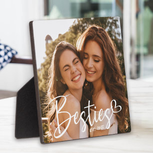 Aangepast Jaar Beste Vriendinnen BFF Modern Schrif Fotoplaat