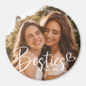 Aangepast jaar Besties BFF Modern script Foto Magneet (Voorkant)