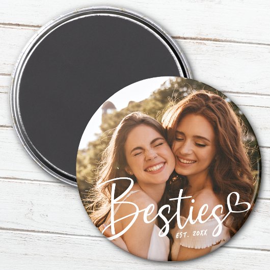 Aangepast jaar Besties BFF Modern script Foto Magneet