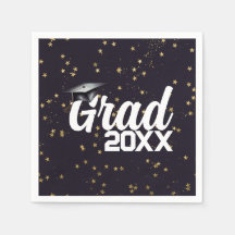 Aangepast jaar Blauw Goud Glitter Graduation Party