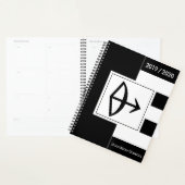 Aangepast jaar dierentuin Sagittarius Black White Planner (Display)