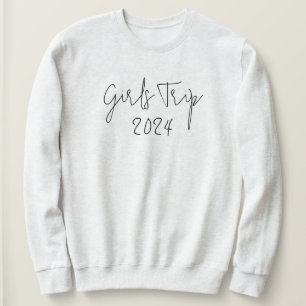 Aangepast jaar Elegant Meisjes Trip Script Typogra Trui