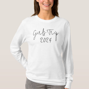 Aangepast Jaar Elegante Meisjesreis Script Typogra T-shirt