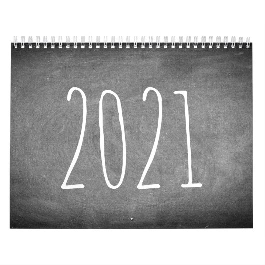Aangepast jaar Krijtbord Kalender Zwart-wit (Hoes)