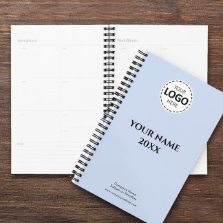 Aangepast Jaar, Logo, Naam en Tekst, Baby Blue Dia Planner