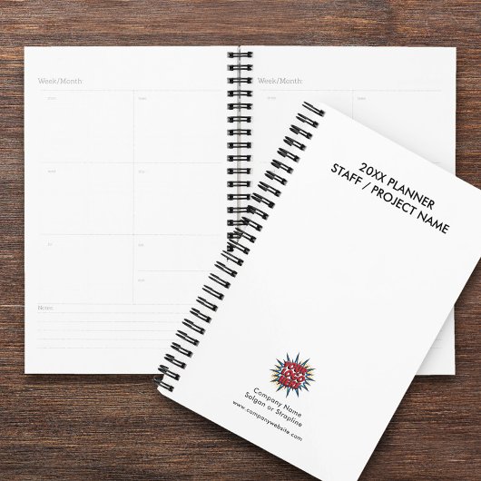 Aangepast jaar, Logo, Tekst, Wit Dagboek Planner