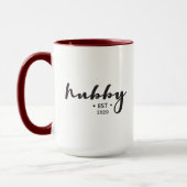 Aangepast Jaar Modern Manuscript Hubby Mok (Links)