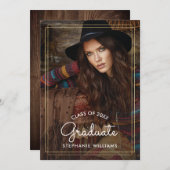 Aangepast jaar Schuur hout Graduation Party Kaart (Voorkant / Achterkant)