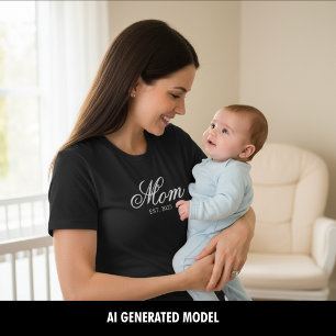 Aangepast Jaar Van Oprichting Moeder Wit Elegant S T-shirt